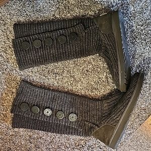 UGG CARDY grey/brown TALL 5 BUTTONS